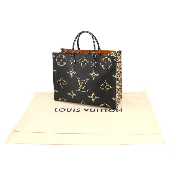 Louis Vuitton Monogram Jungle Onthego GM Tote Shoulder Bag Noir - Picture 7 of 8